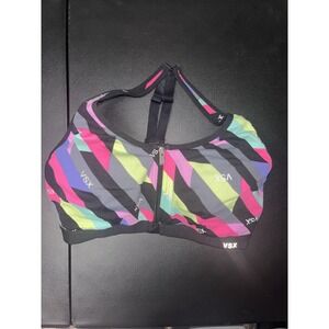 Victoria Secret 34C VSX Incredible Sports Bra Size Lined Underwire Zipper Front